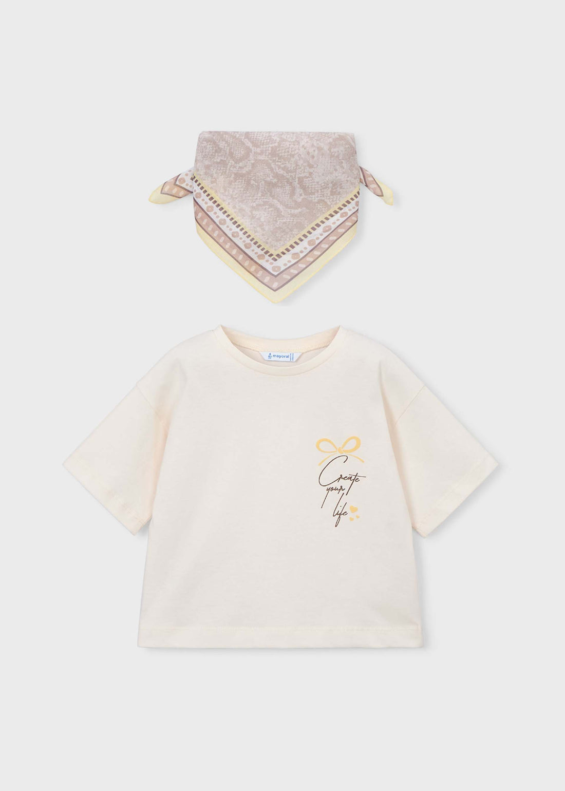Maglietta con fazzoletto stampato bambina
