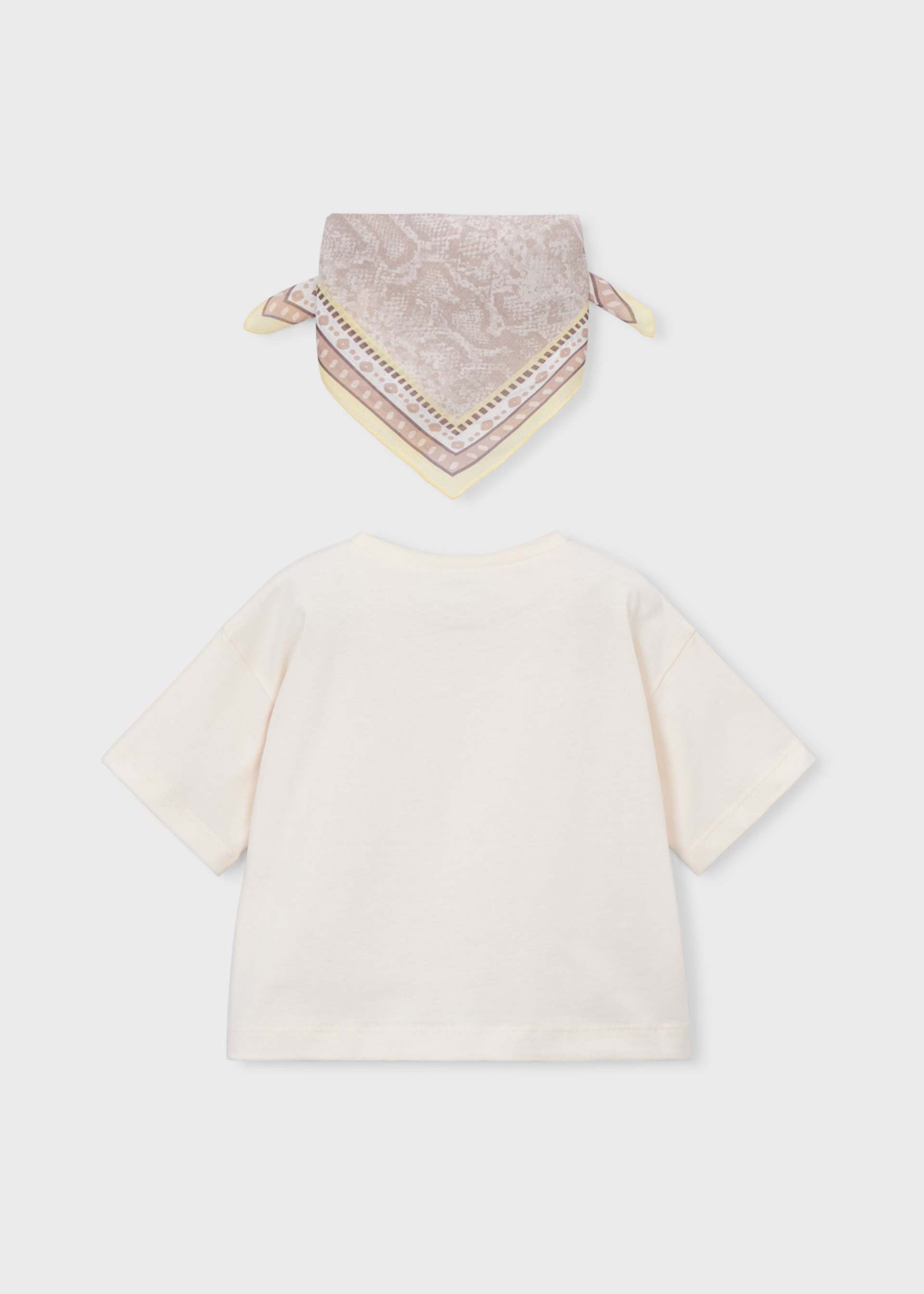 Maglietta con fazzoletto stampato bambina