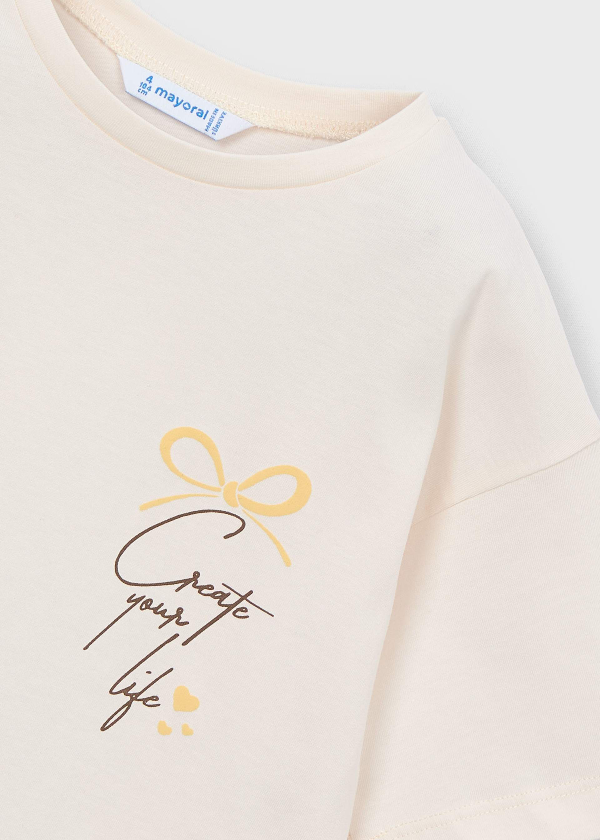 Maglietta con fazzoletto stampato bambina