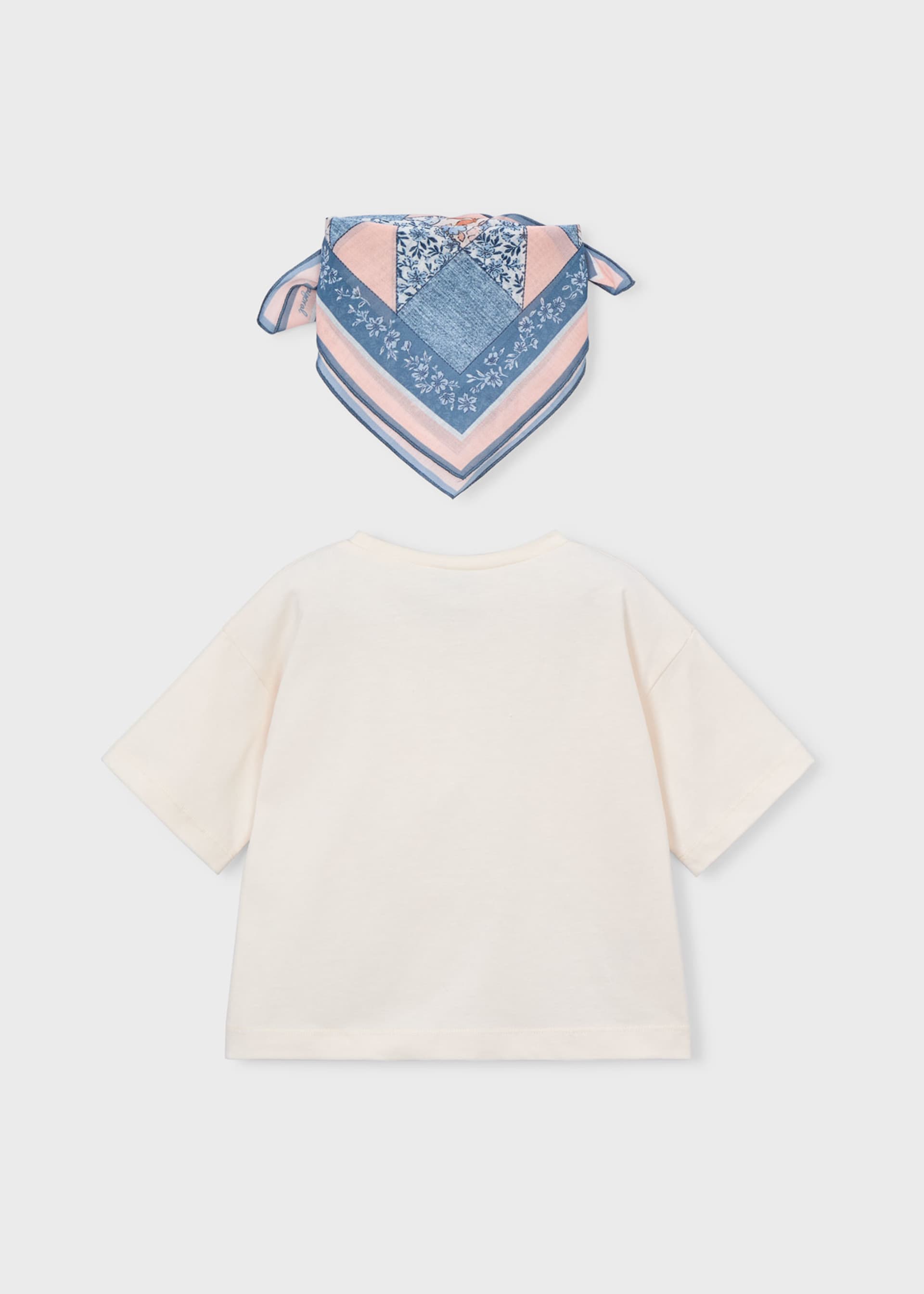 Maglietta con fazzoletto stampato bambina