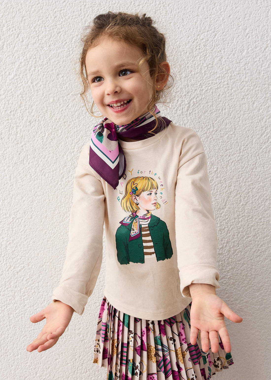 Maglietta con foulard bambina
