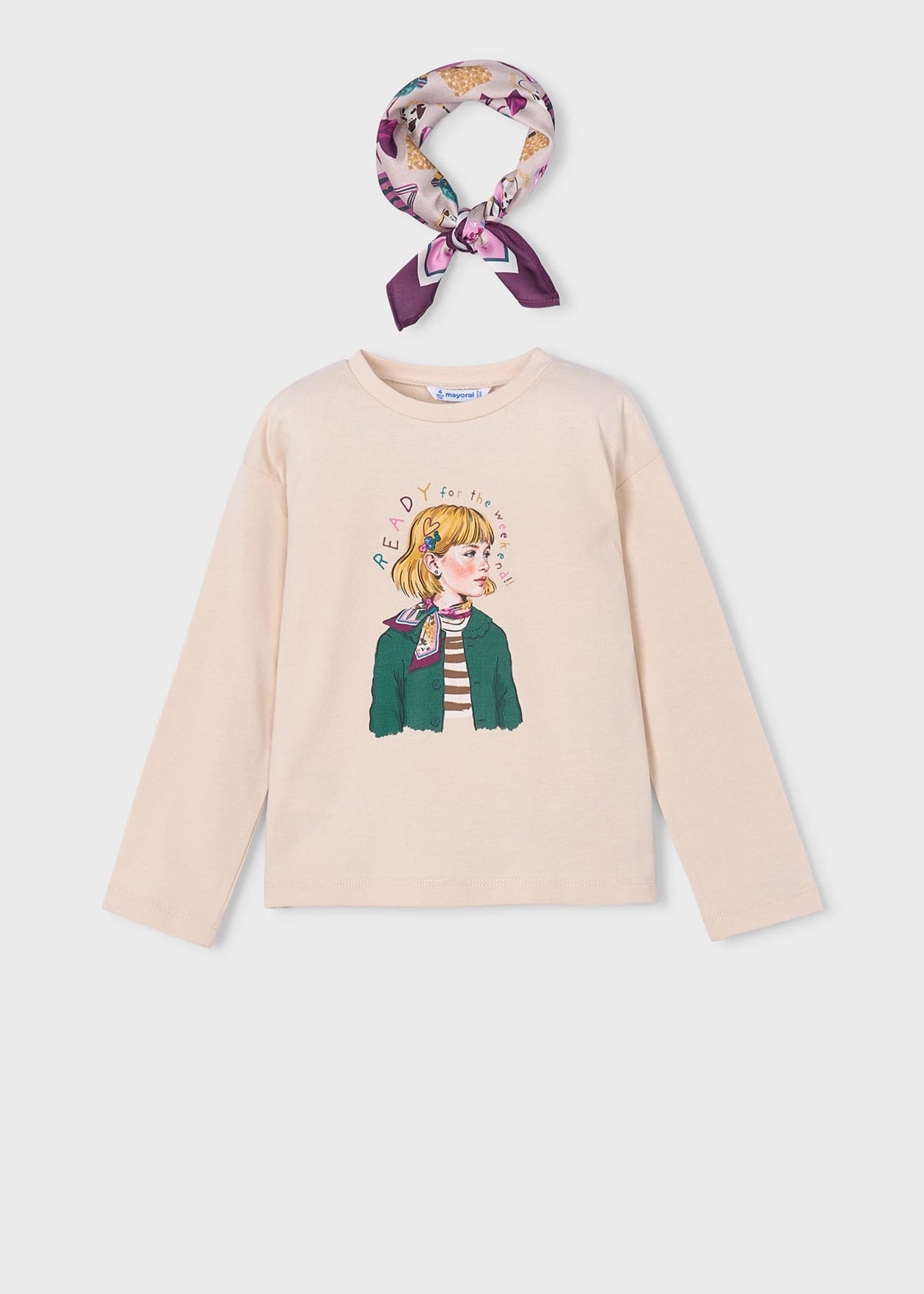 Maglietta con foulard bambina