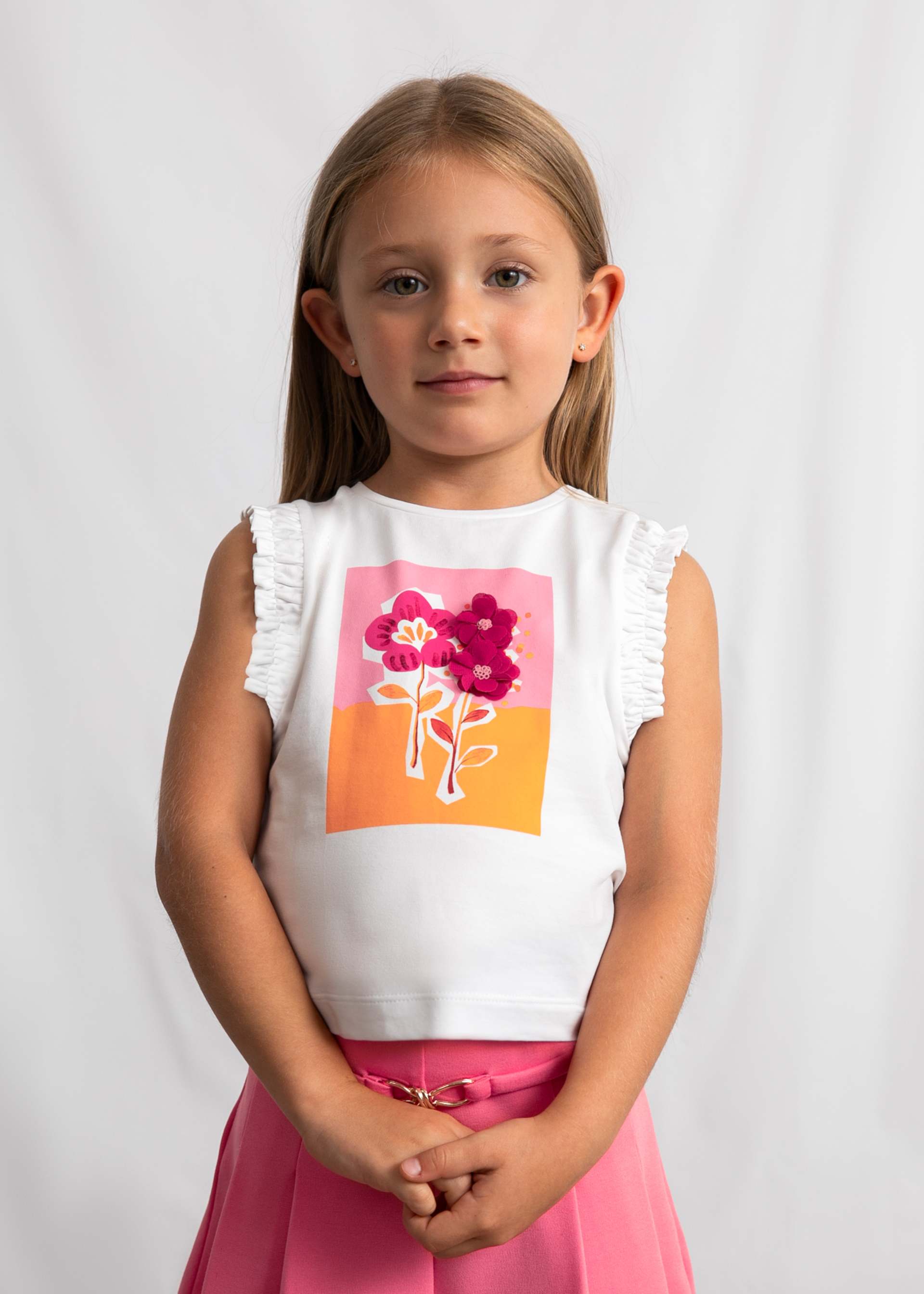 Maglietta fiori bambina