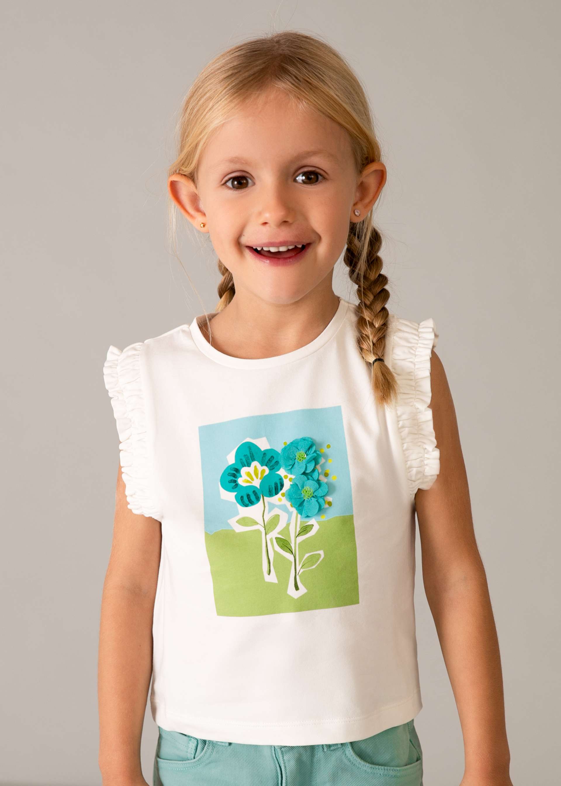 Maglietta fiori bambina