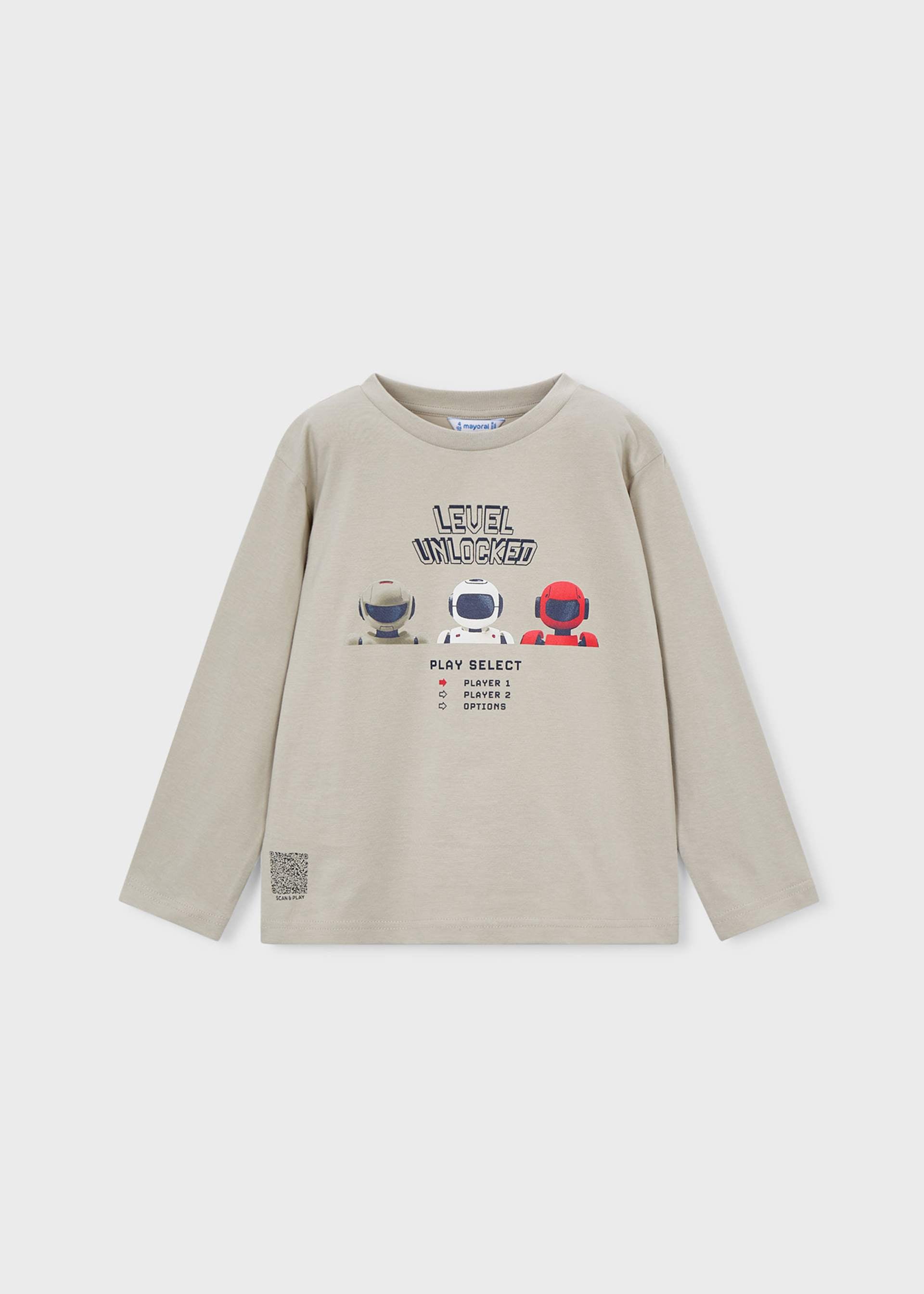 Maglietta manica lunga serigrafia bambino