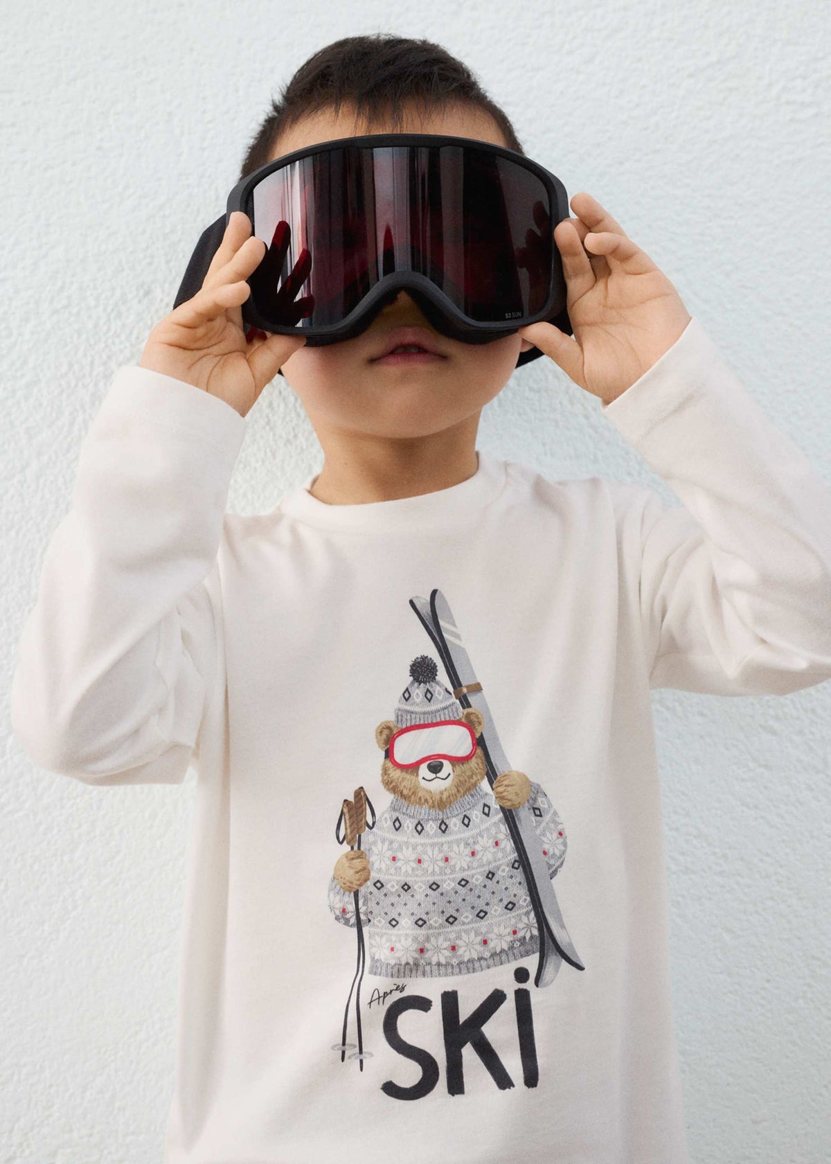 Maglietta orso sci bambino