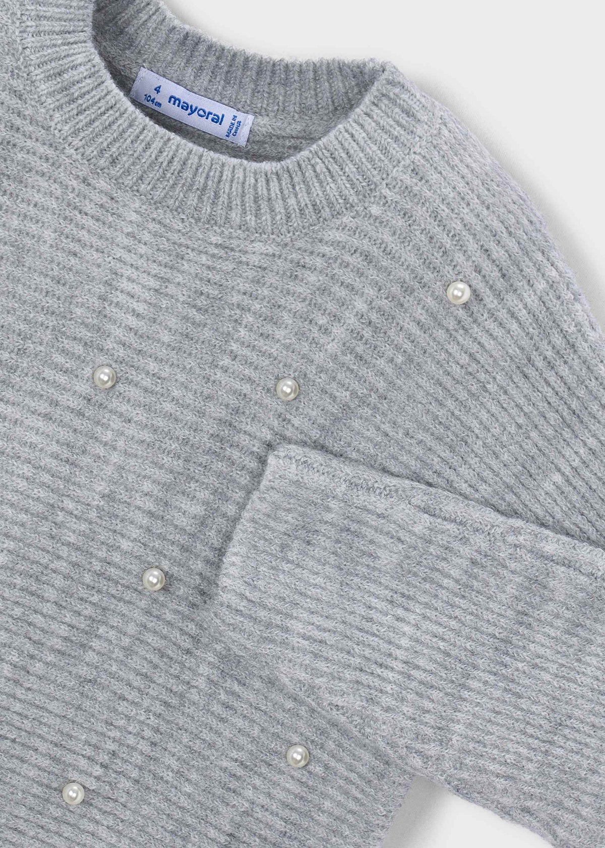 Maglione a maglia con perle bambina