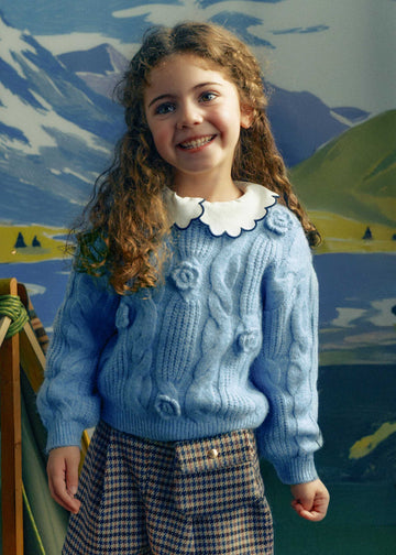 Maglione applicazione fiore bambina