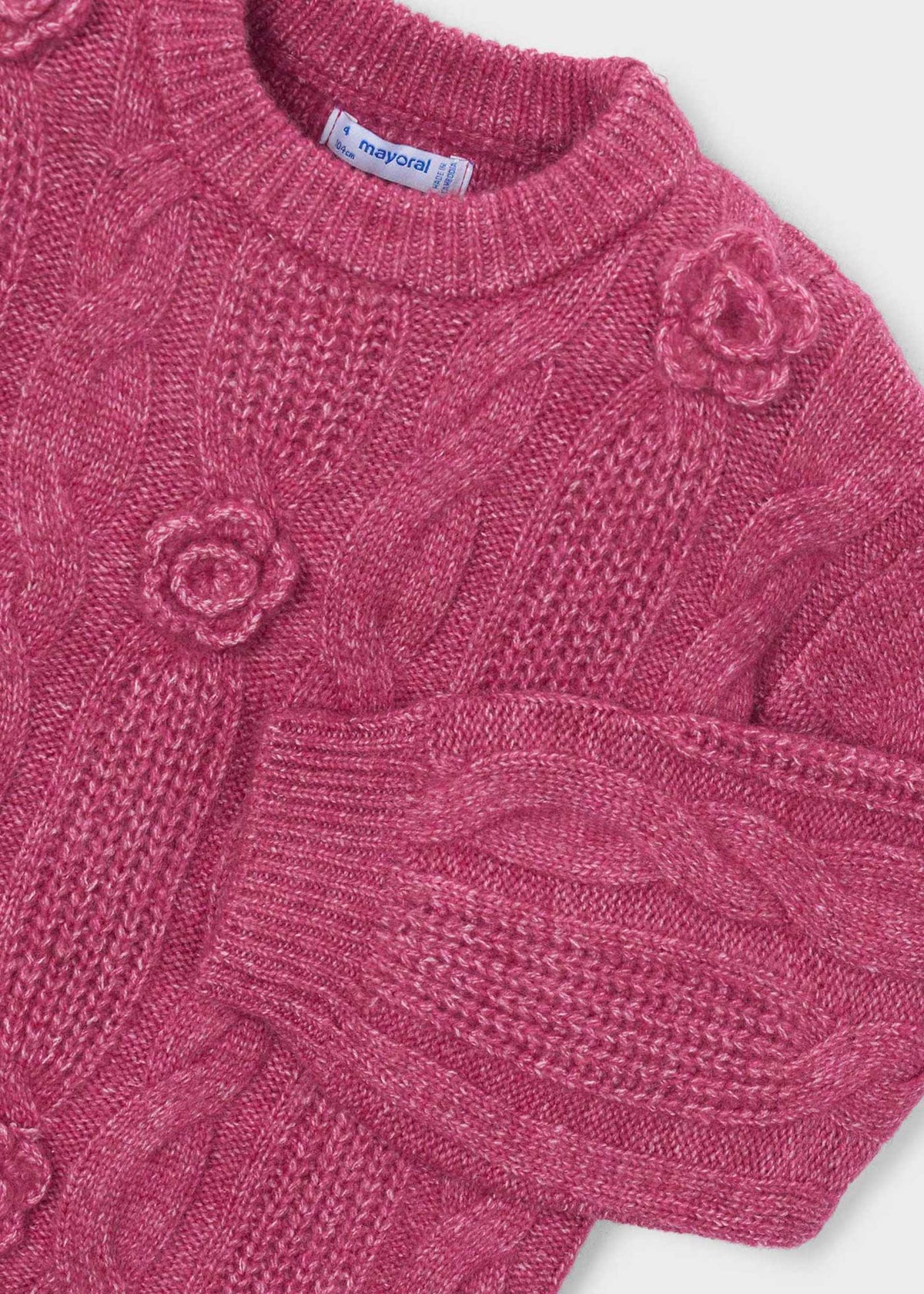 Maglione applicazione fiore bambina