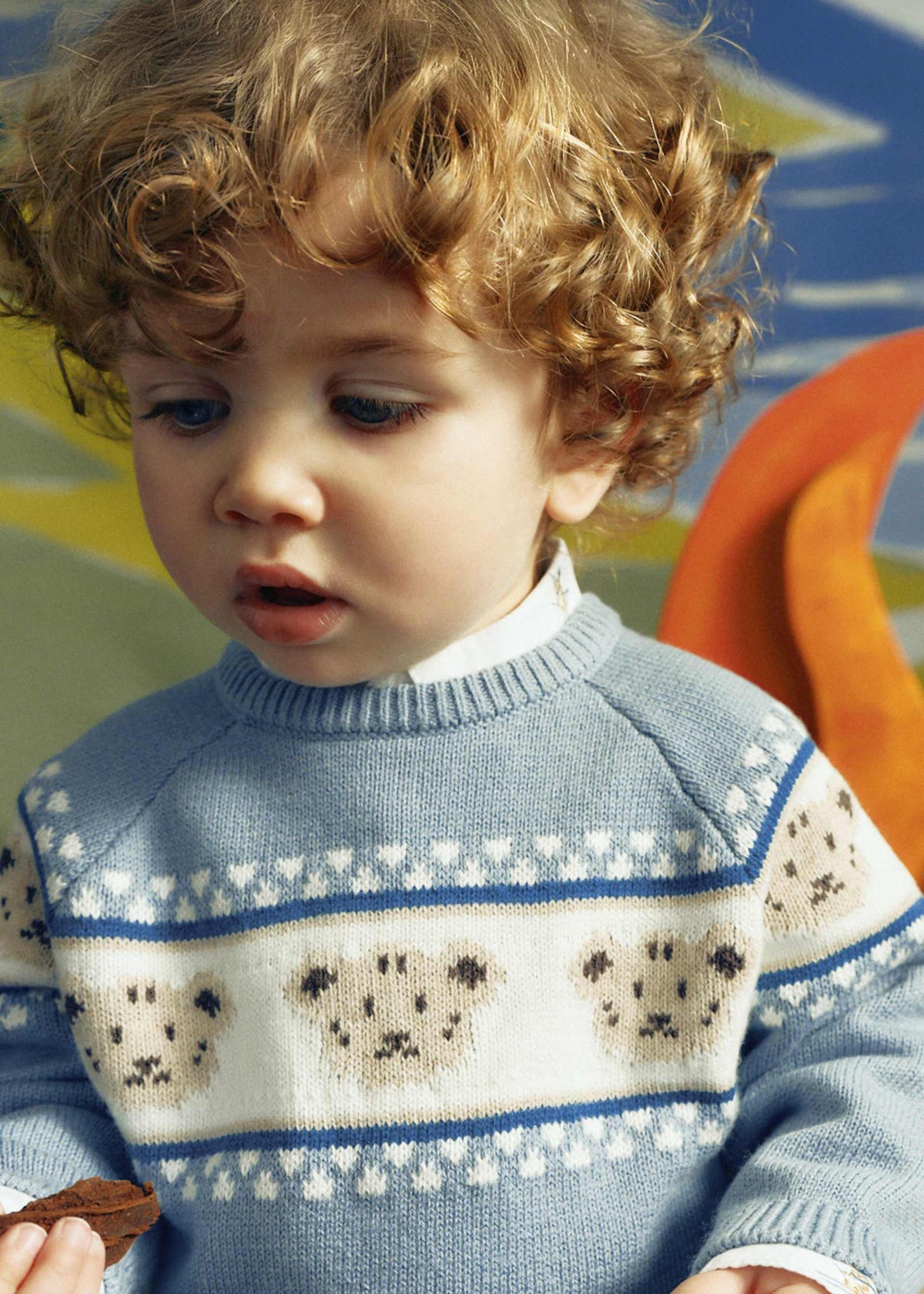 Maglione jacquard orsetto neonato