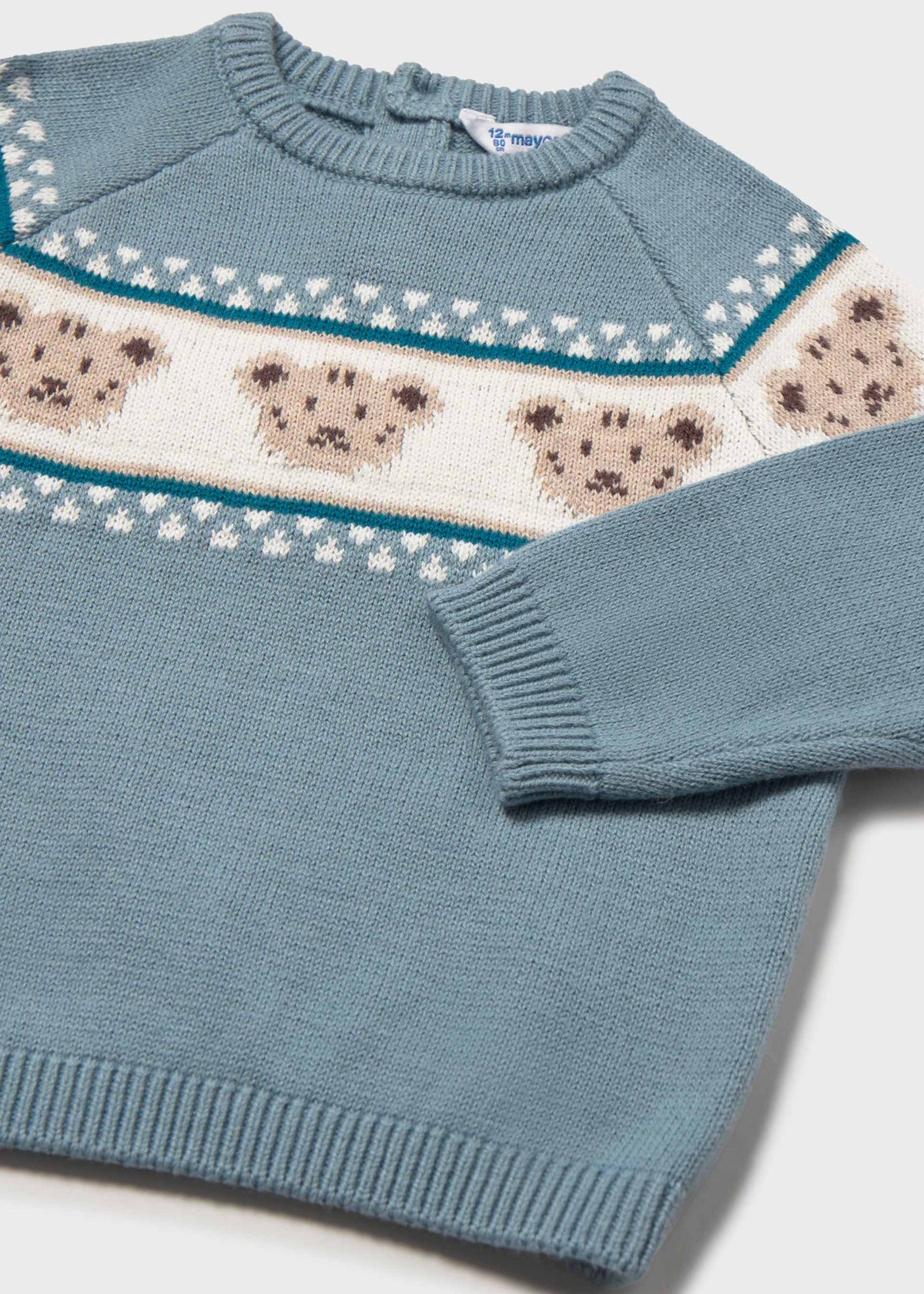 Maglione jacquard orsetto neonato