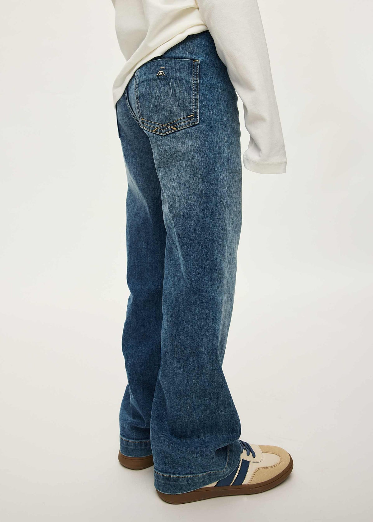 Pantalone jeans wide leg ragazza