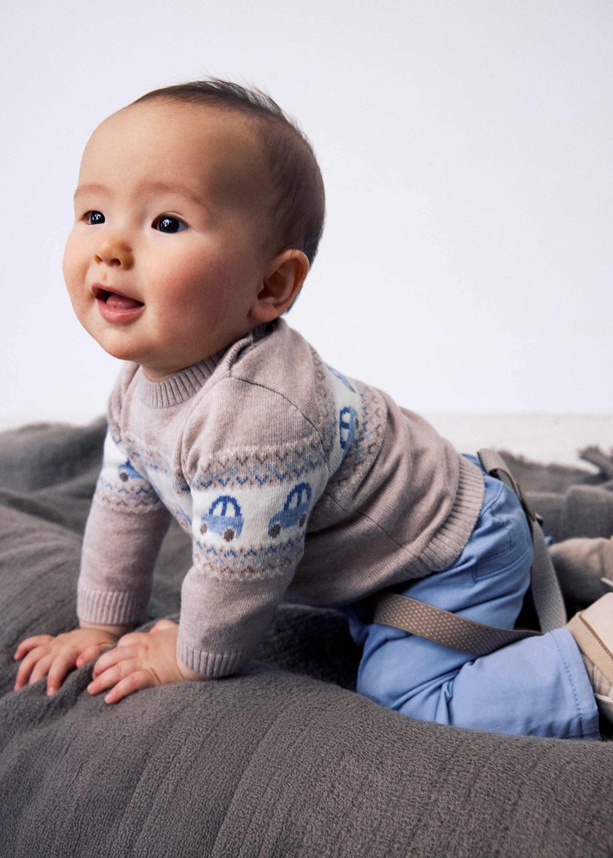 Pantalone lungo con bretelle neonato
