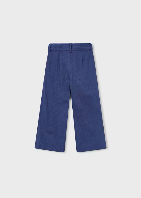 Pantalone ricamato lino bambina