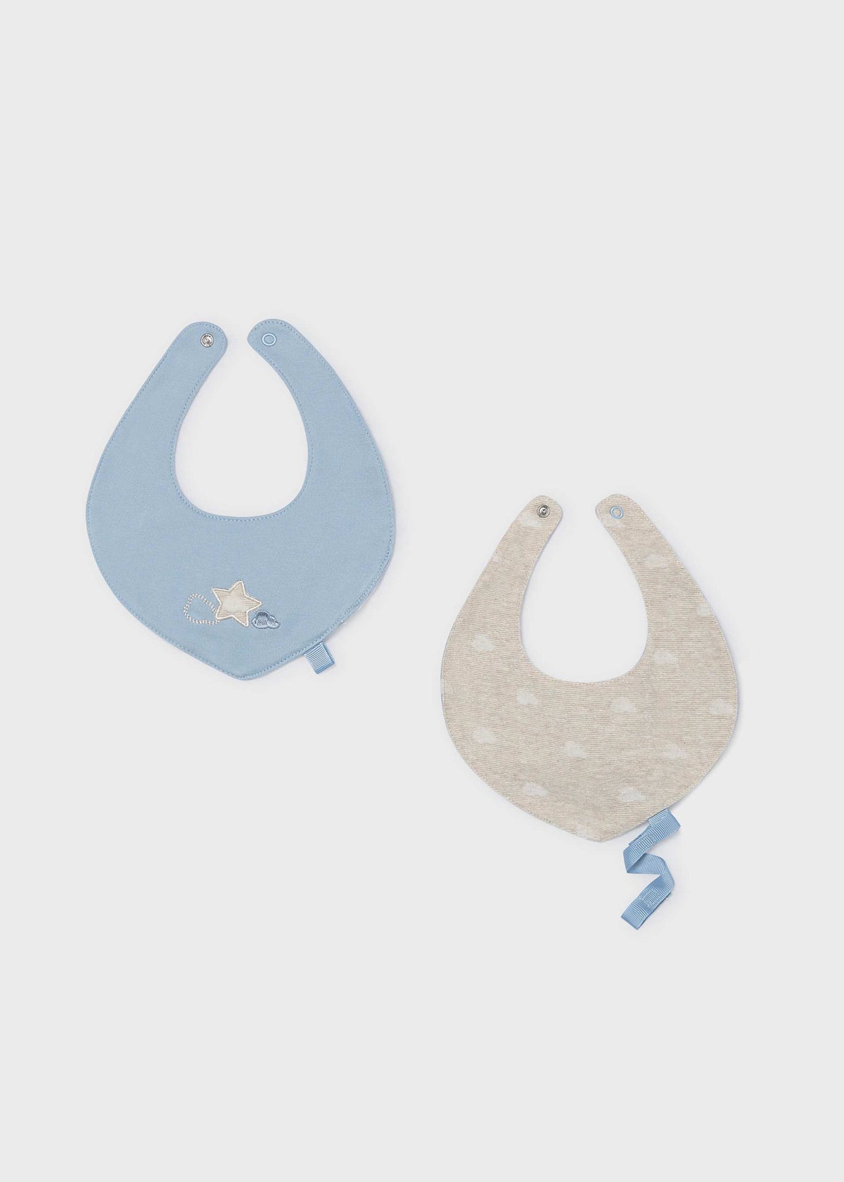 Set 2 bavaglini impermeabili con porta ciuccio neonata