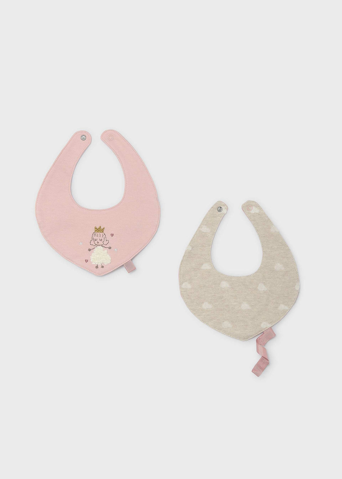 Set 2 bavaglini impermeabili con porta ciuccio neonata
