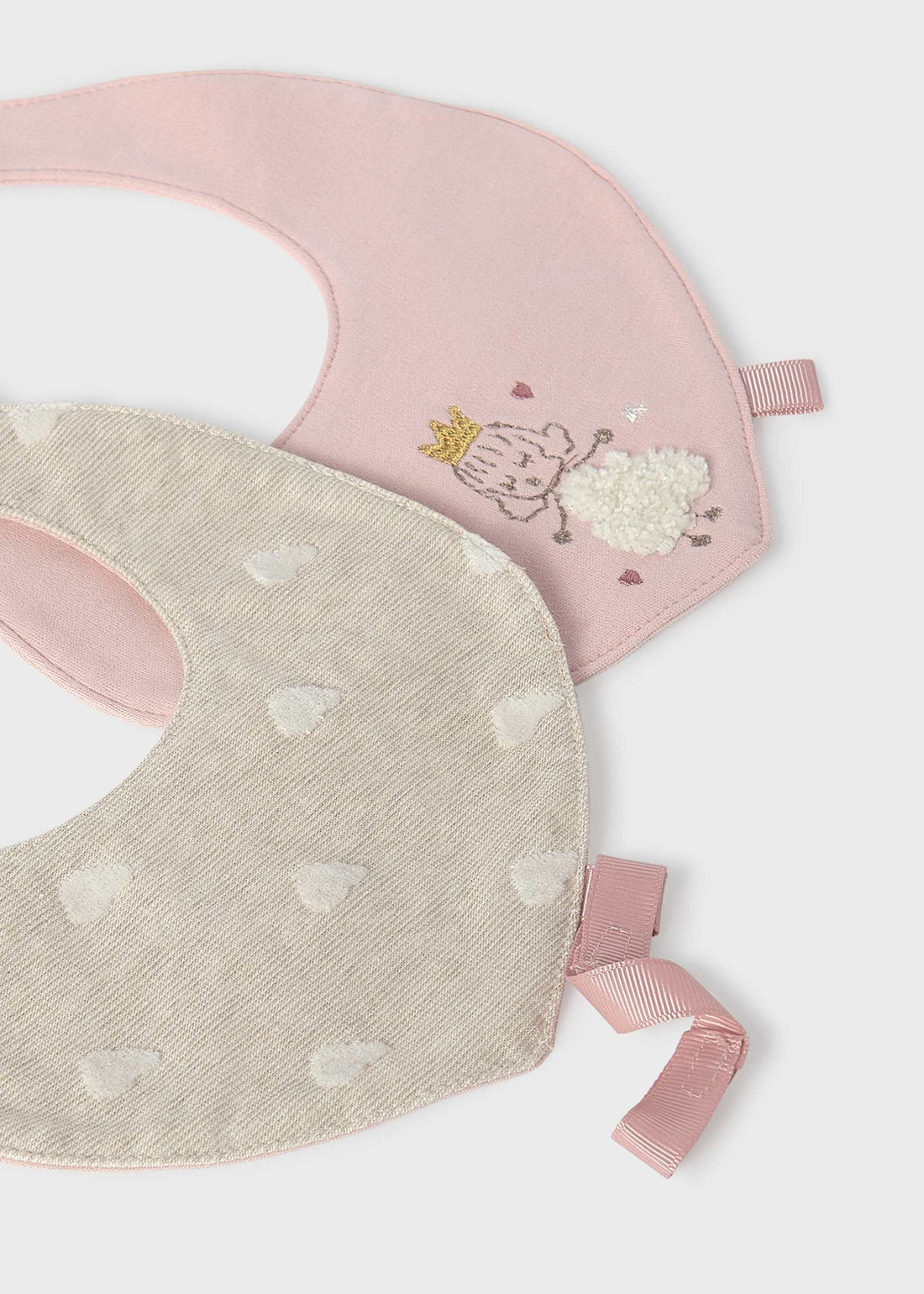 Set 2 bavaglini impermeabili con porta ciuccio neonata
