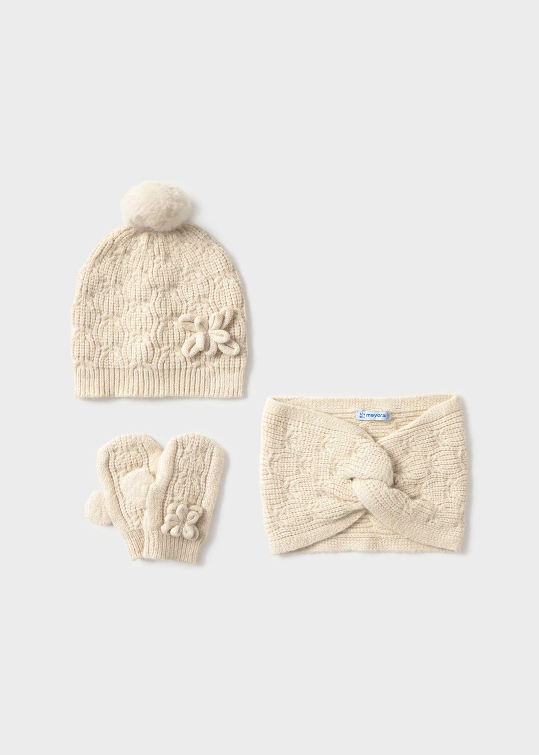Set 3 pezzi cappello e scalda collo bimba