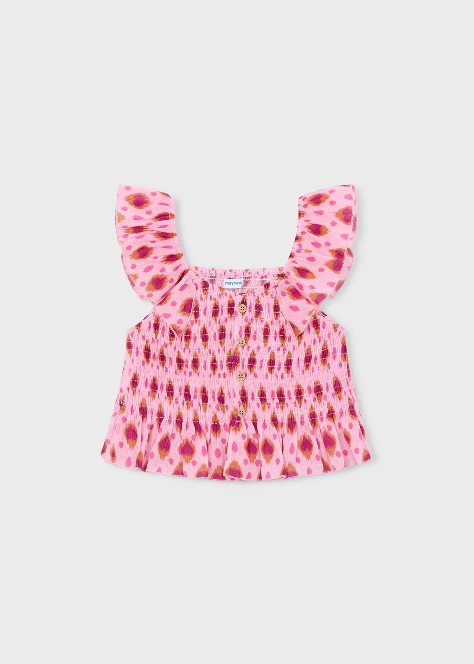 Top bambula stampato bambina