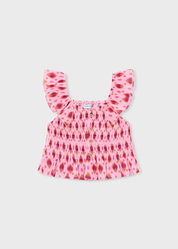 Top bambula stampato bambina