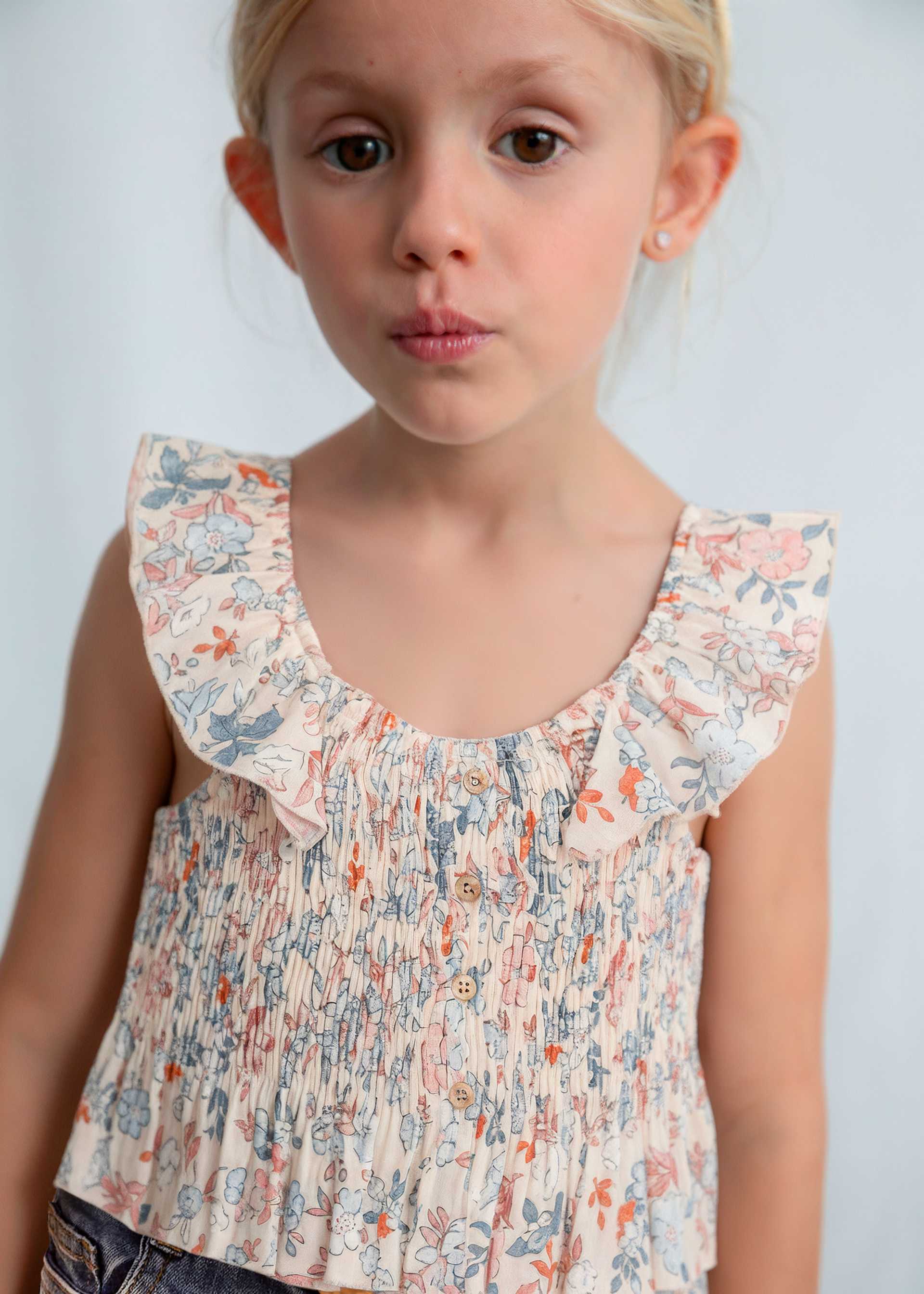 Top bambula stampato bambina