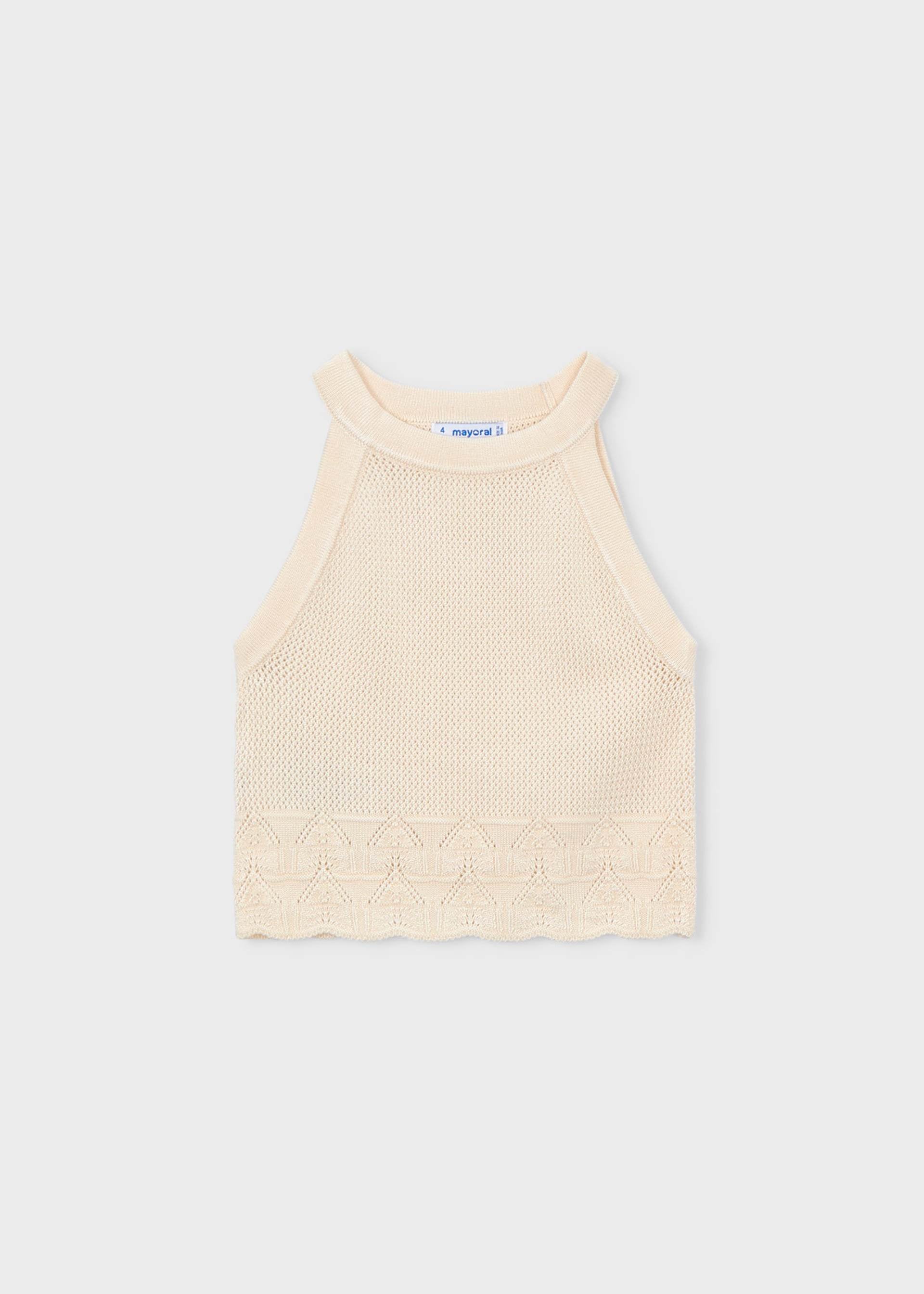 Top con collo all'americana bambina