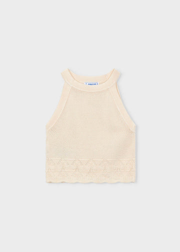 Top con collo all'americana bambina