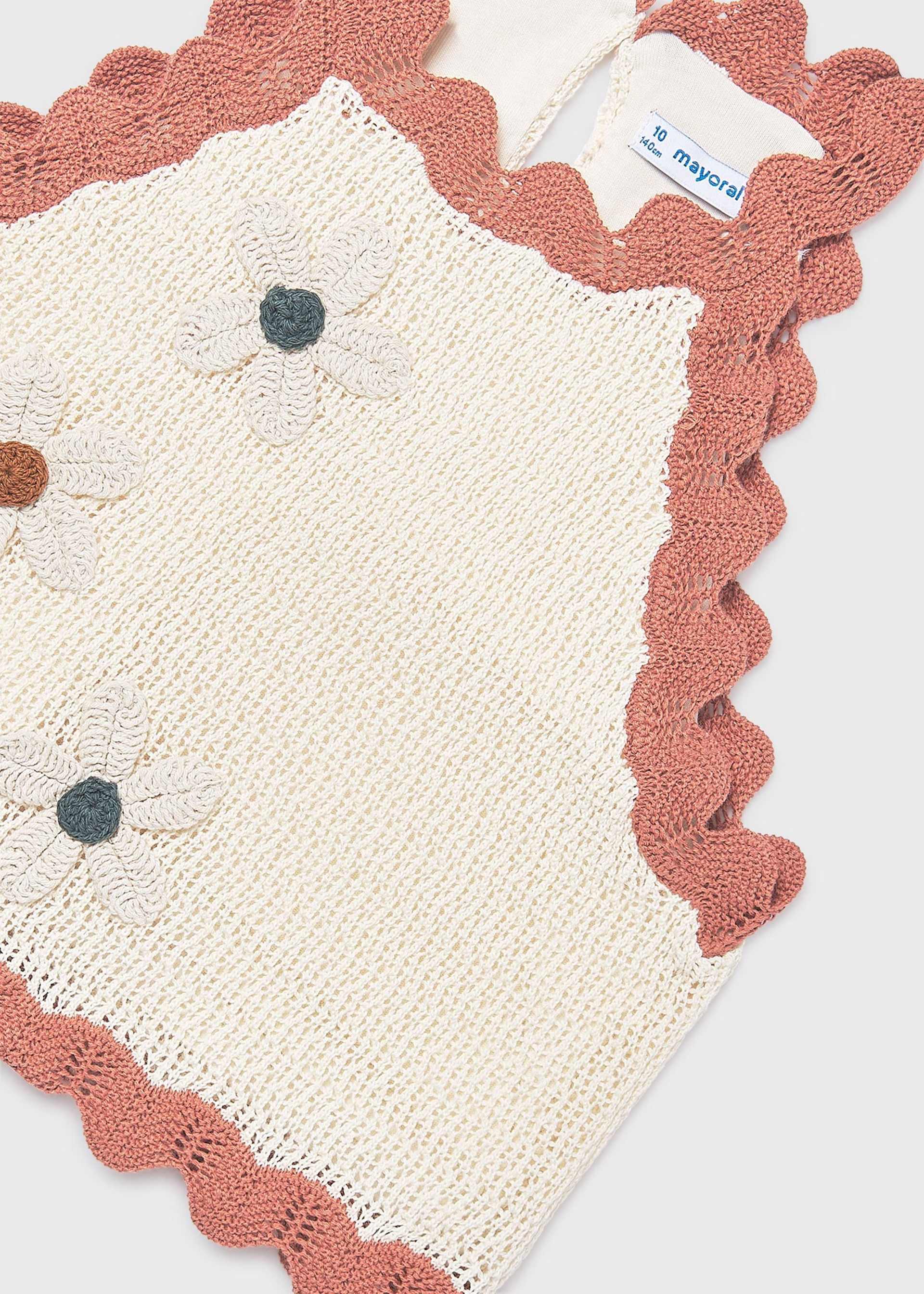 Top tricot fiori ragazza