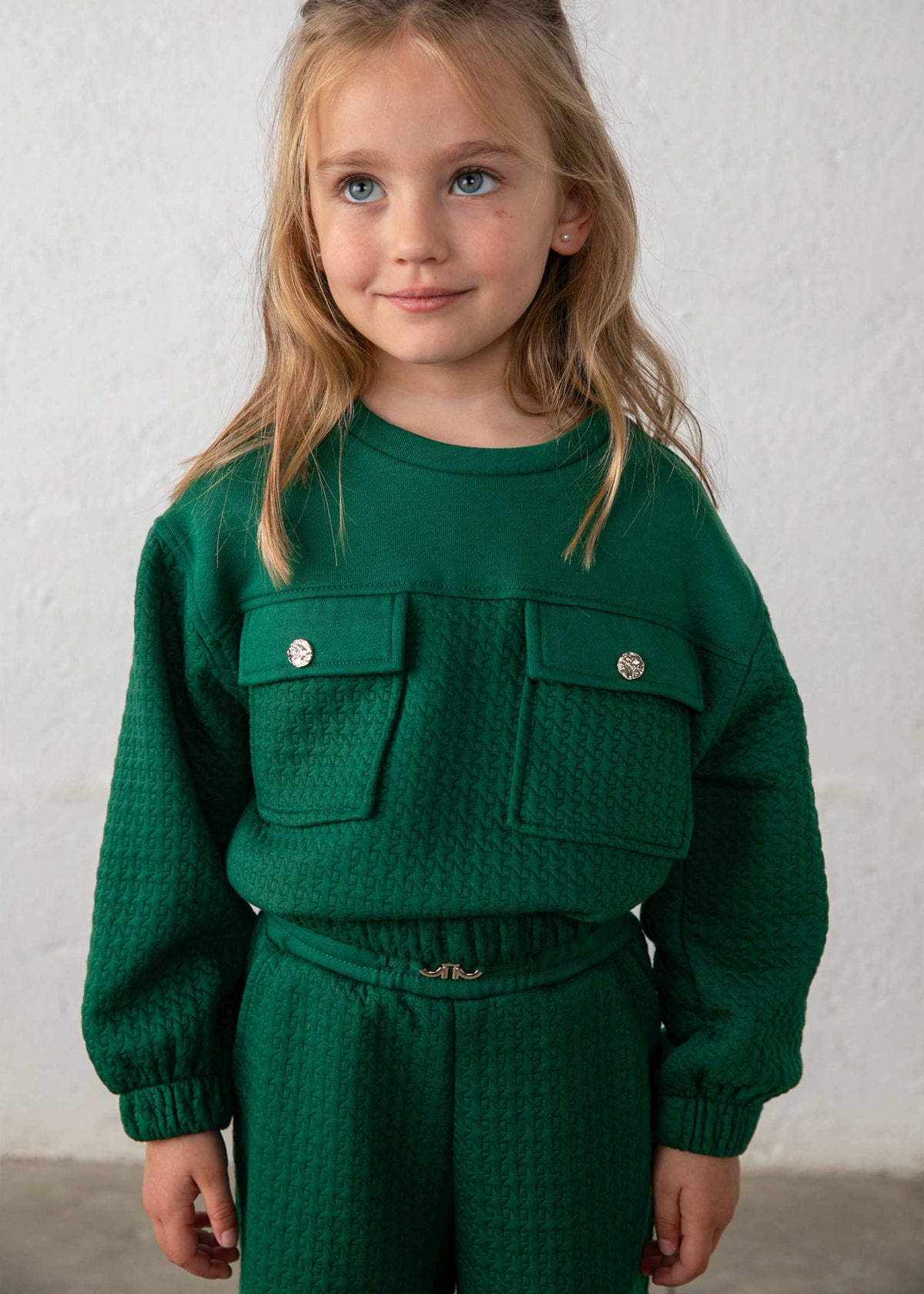 Tuta felpa con taschini e pantalone bambina