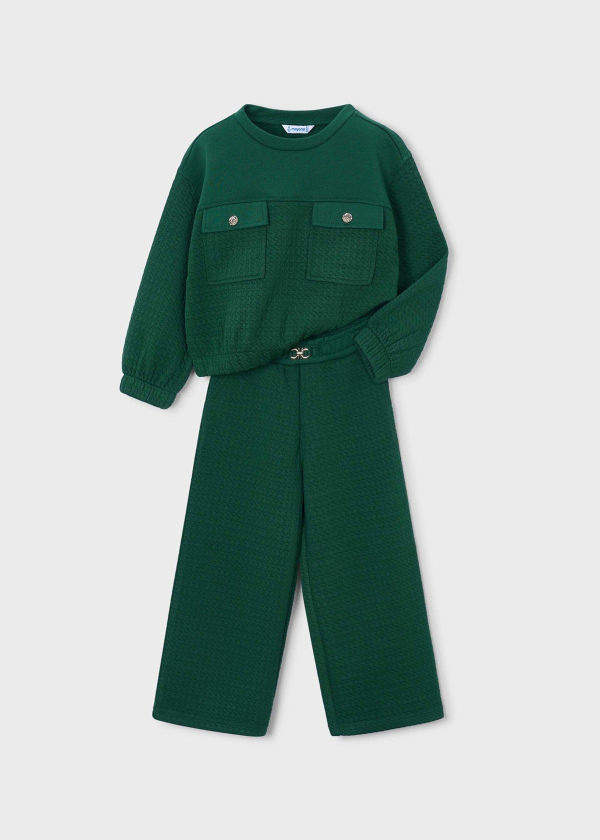 Tuta felpa con taschini e pantalone bambina
