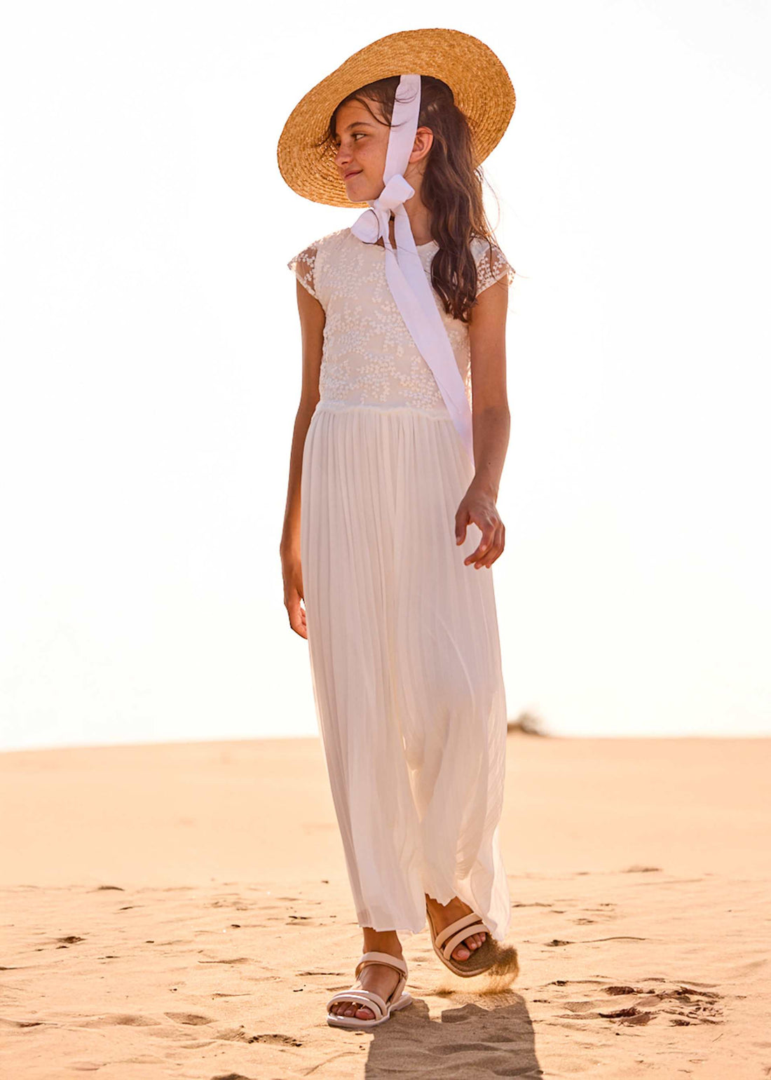 Tuta lunga combinata plissettata ragazza