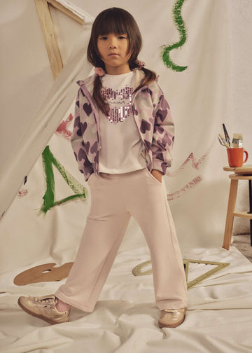 Tuta stampata 2 pantaloni bambina