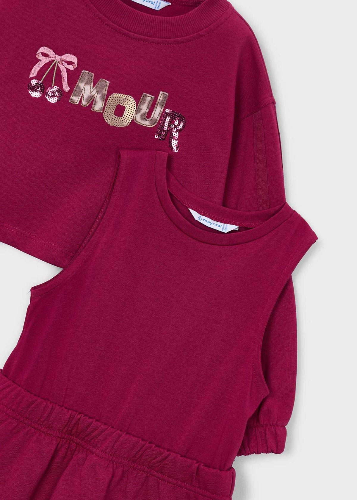 Vestito felpa ricamato bambina