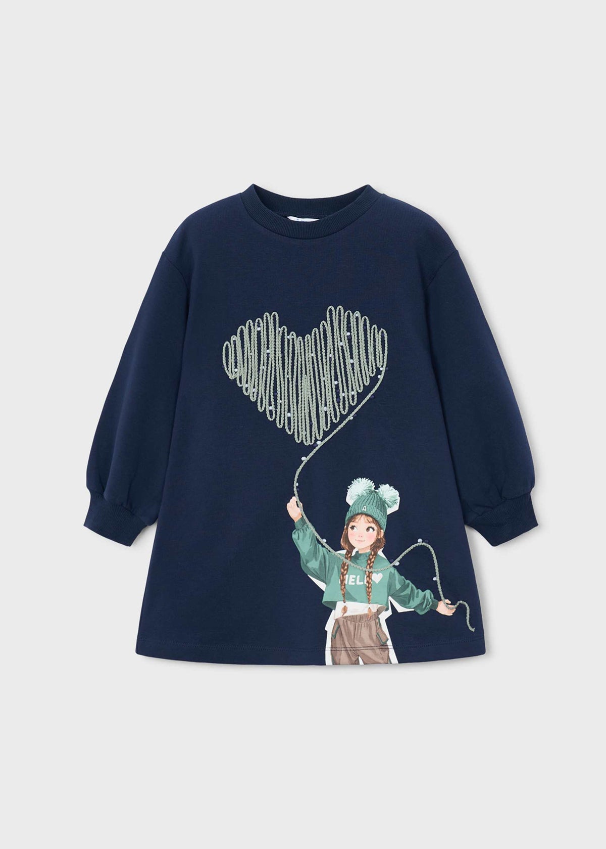 Vestito felpa serigrafia bambina