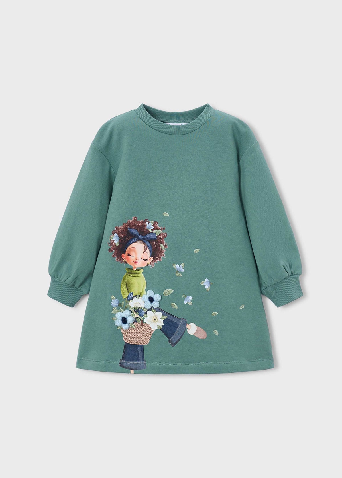 Vestito felpa serigrafia bambina