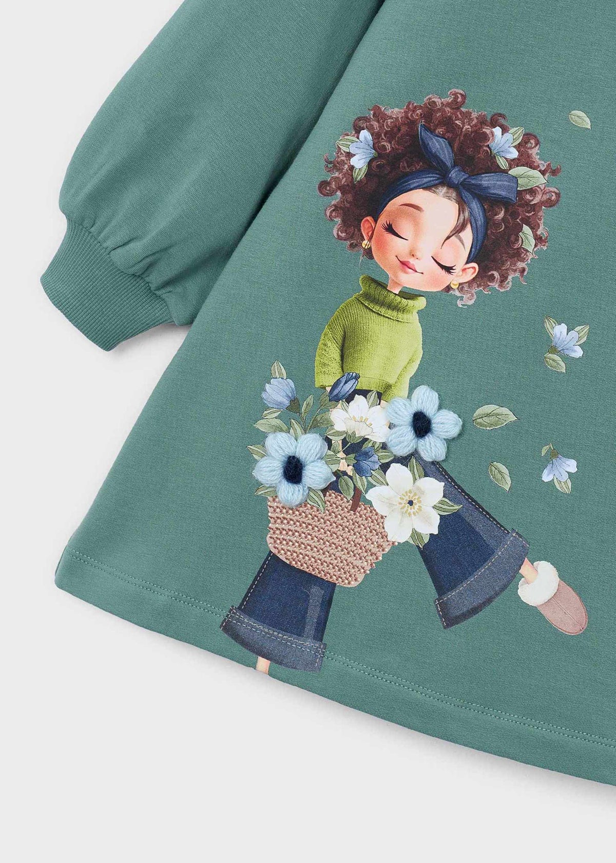Vestito felpa serigrafia bambina