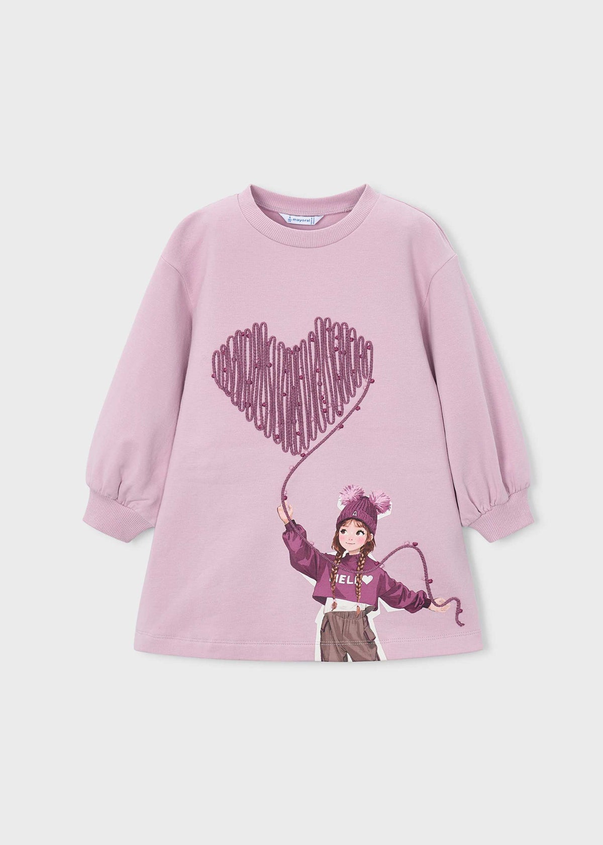 Vestito felpa serigrafia bambina