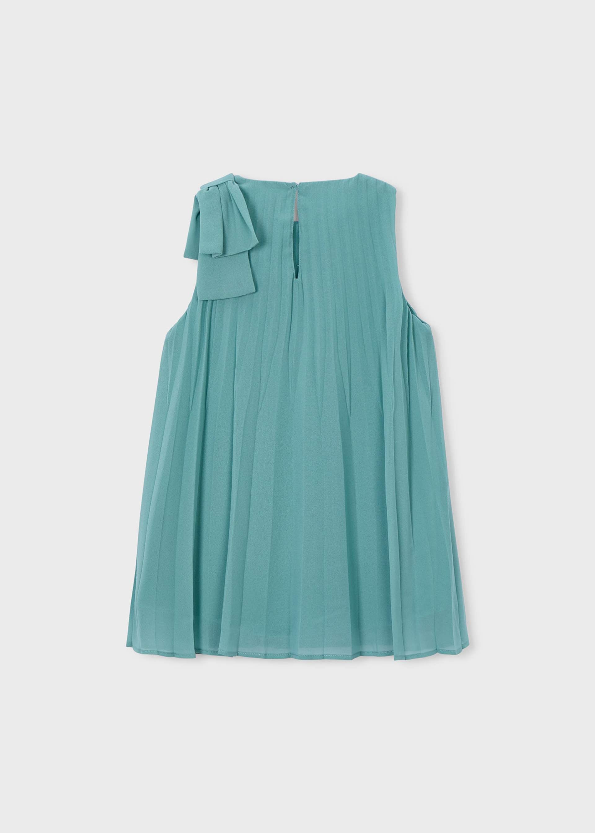 Vestito plissettato fiocco bambina