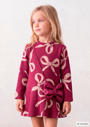 Vestito stampato con borsa bambina