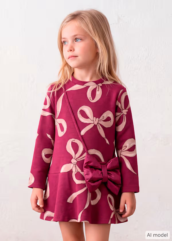 Vestito stampato con borsa bambina