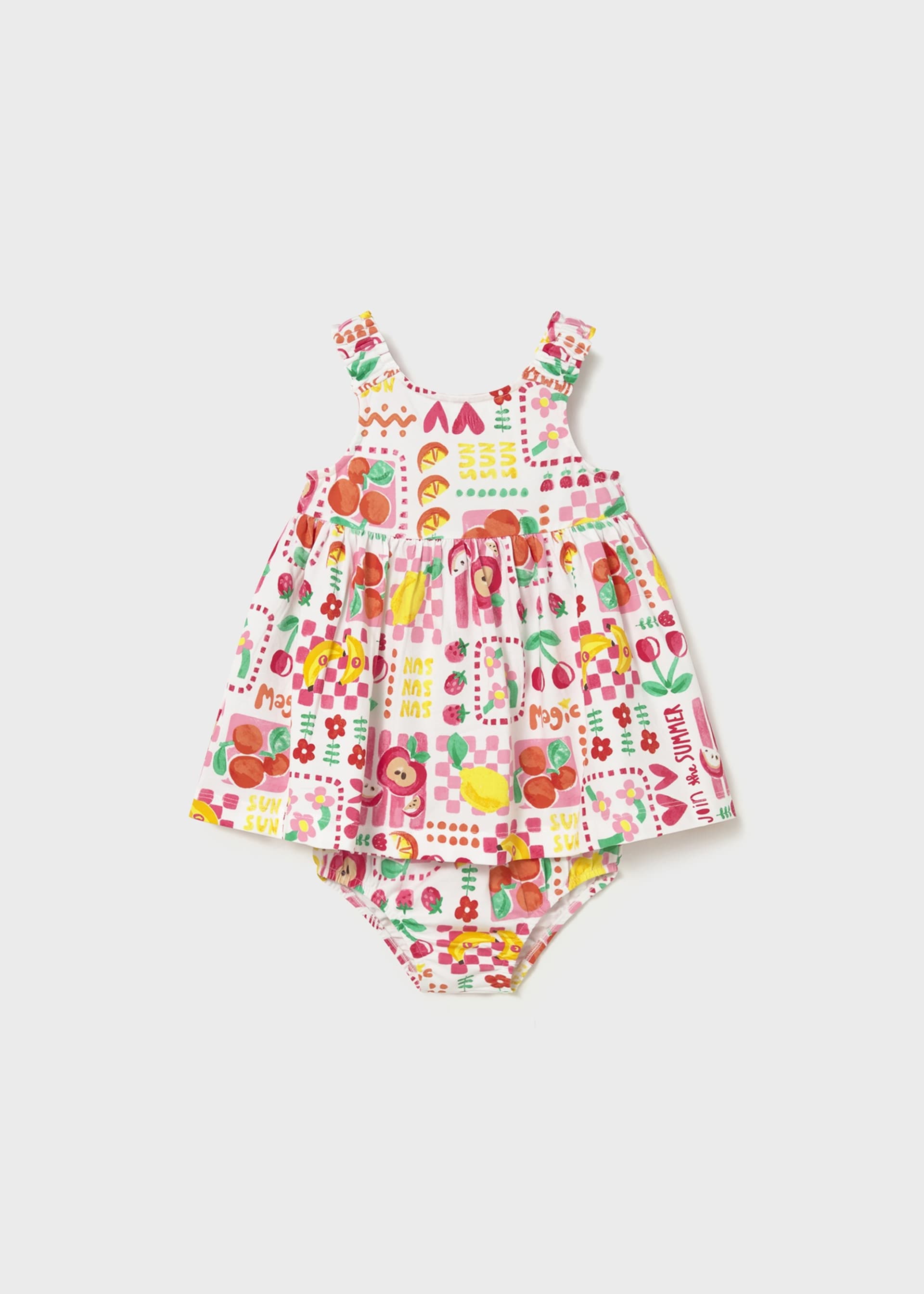Vestito stampato con copripannolino neonata