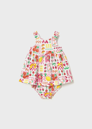 Vestito stampato con copripannolino neonata