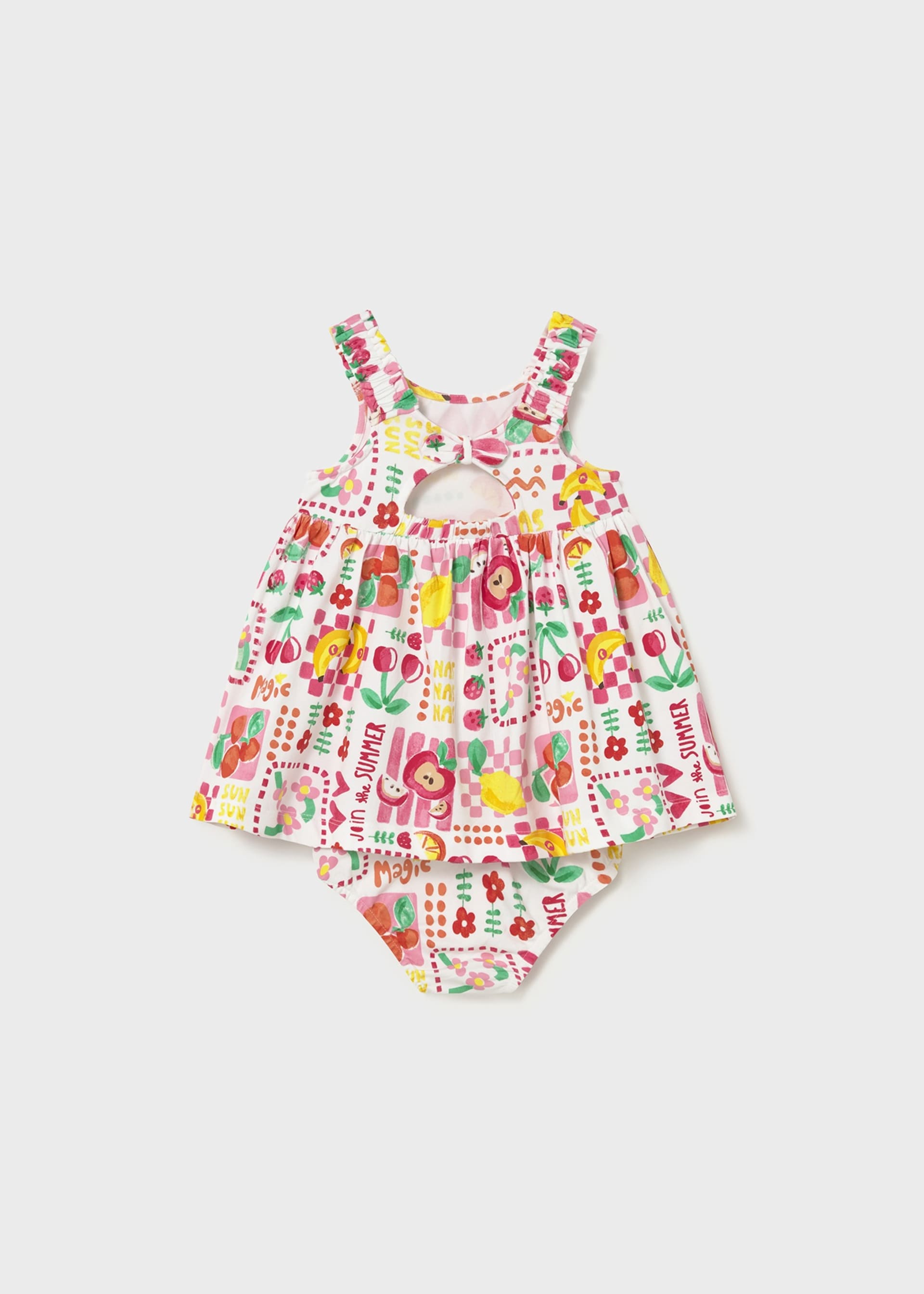 Vestito stampato con copripannolino neonata