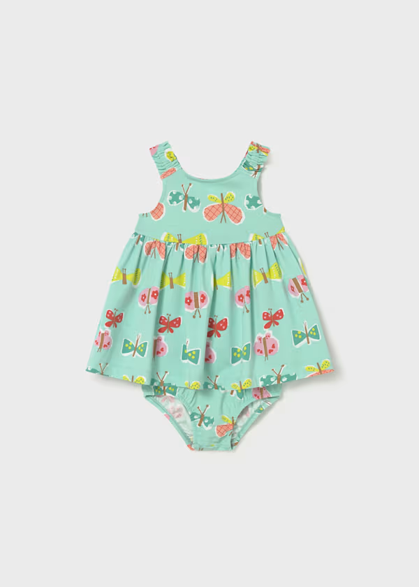 Vestito stampato con copripannolino neonata