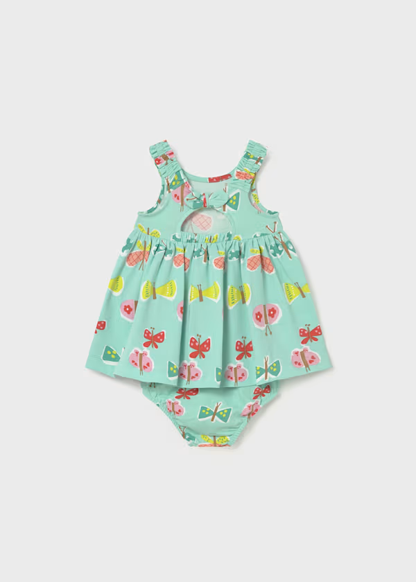 Vestito stampato con copripannolino neonata