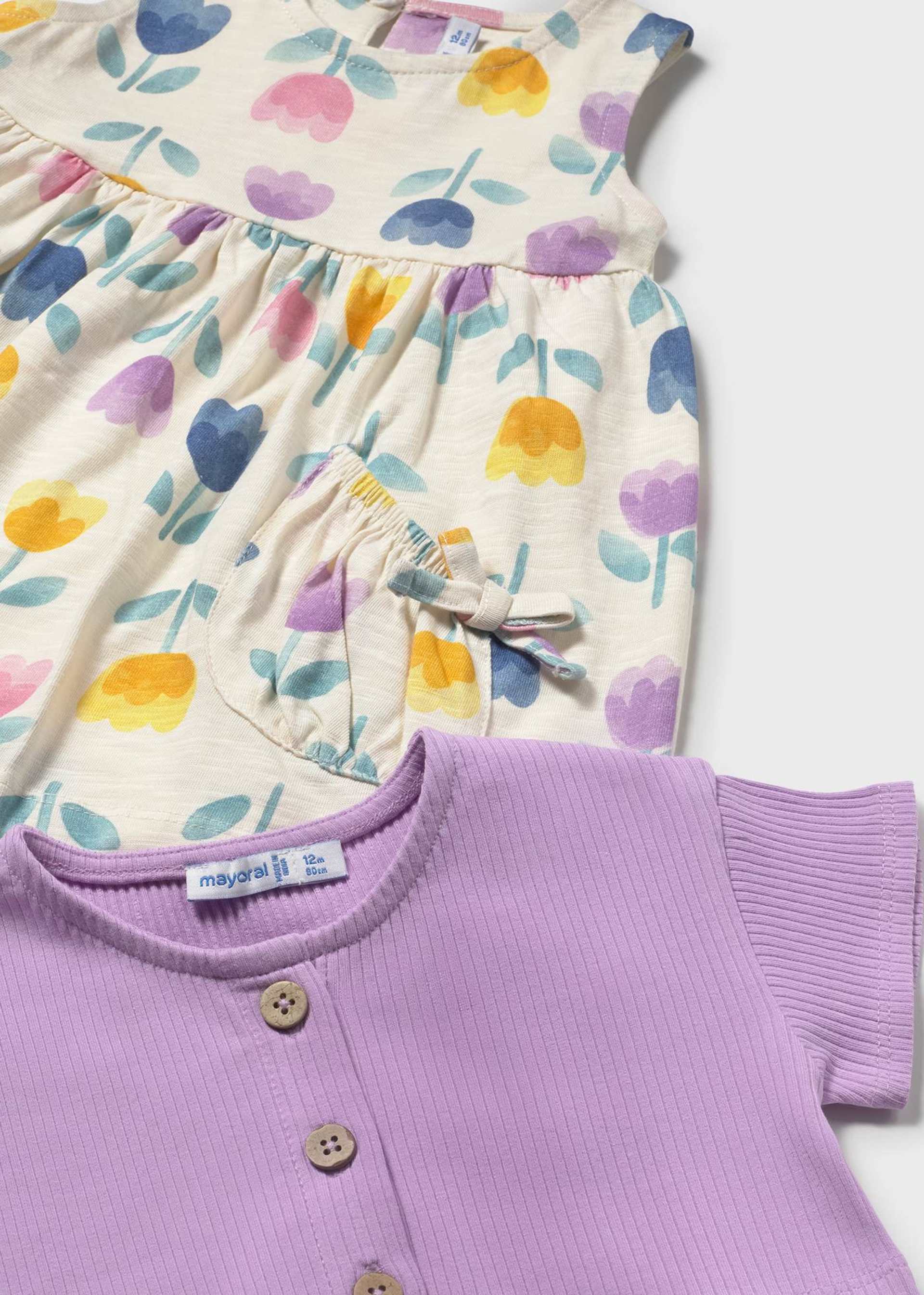 Vestito stampato con giacchetta neonata