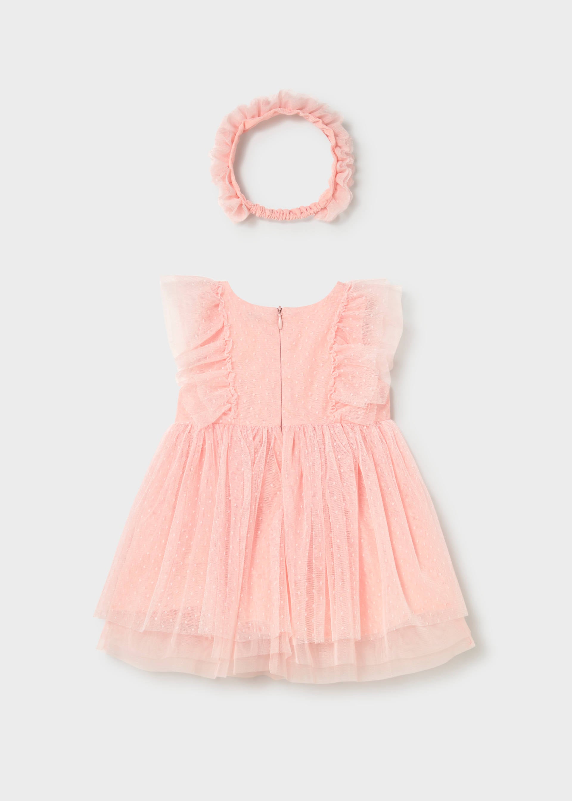 Vestito tulle con fascia neonata