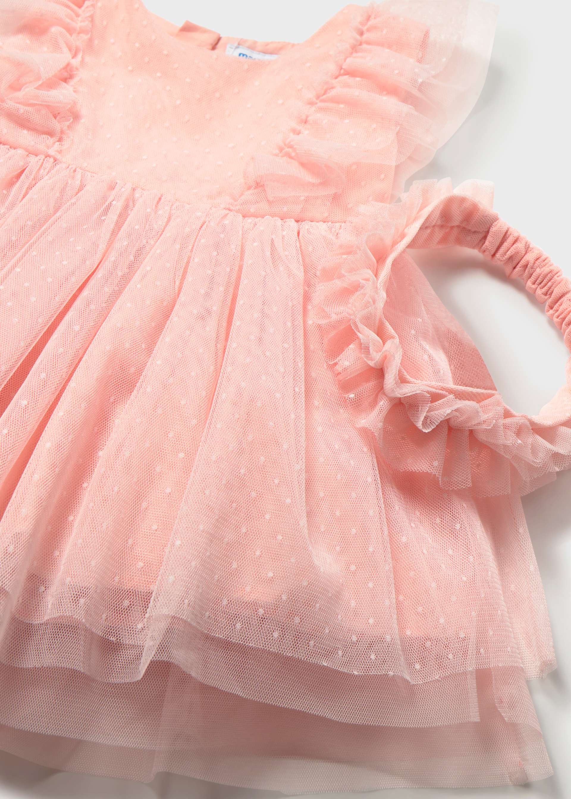 Vestito tulle con fascia neonata