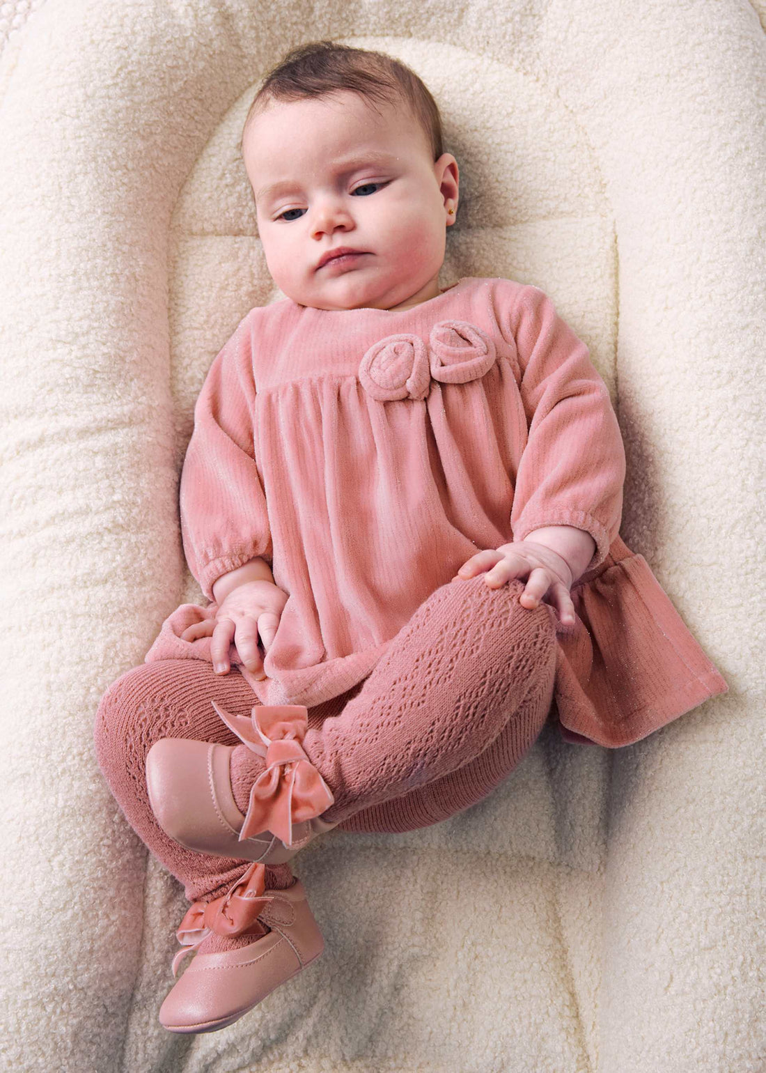 Vestito vellutato neonata