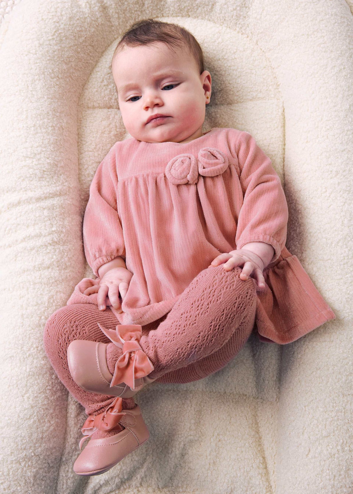Vestito vellutato neonata
